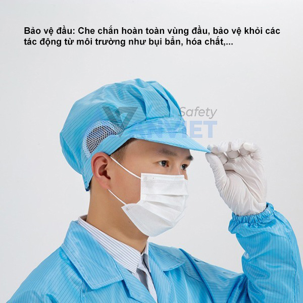 Bảo vệ: Che chắn vùng đầu, bảo vệ khỏi các tác động từ môi trường như bụi bẩn, hóa chất,...