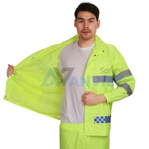 Bộ quần áo mưa phản quang cảnh sát giao thông loại 3 A11, Size XL