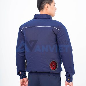 Áo điều hòa hai lớp cao cấp AV13 màu xanh dương, Size M - Áo + Bộ phụ kiện