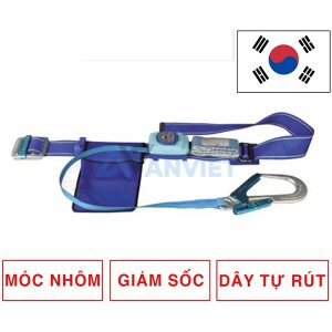 Dây đai an toàn Sseda 1 móc nhôm tự rút kèm giảm sốc C124