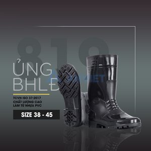 Ủng bảo hộ lao động Thùy Dương nam, nữ màu đen 819, Size 42