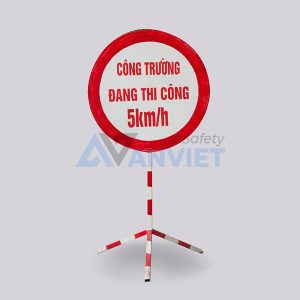 Biển cảnh báo công trường đang thi công hình tròn V18, Biển báo hiệu