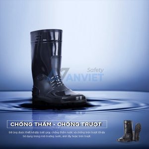 Ủng bảo hộ lao động Thùy Dương nam, nữ màu đen 819, Size 42