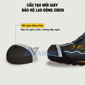 Giày bảo hộ Ziben 142B chống đinh, chống nước cao cấp, siêu bền, Size 41