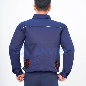 Áo điều hòa hai lớp cao cấp AV13 màu xanh dương, Size M - Áo + Bộ phụ kiện